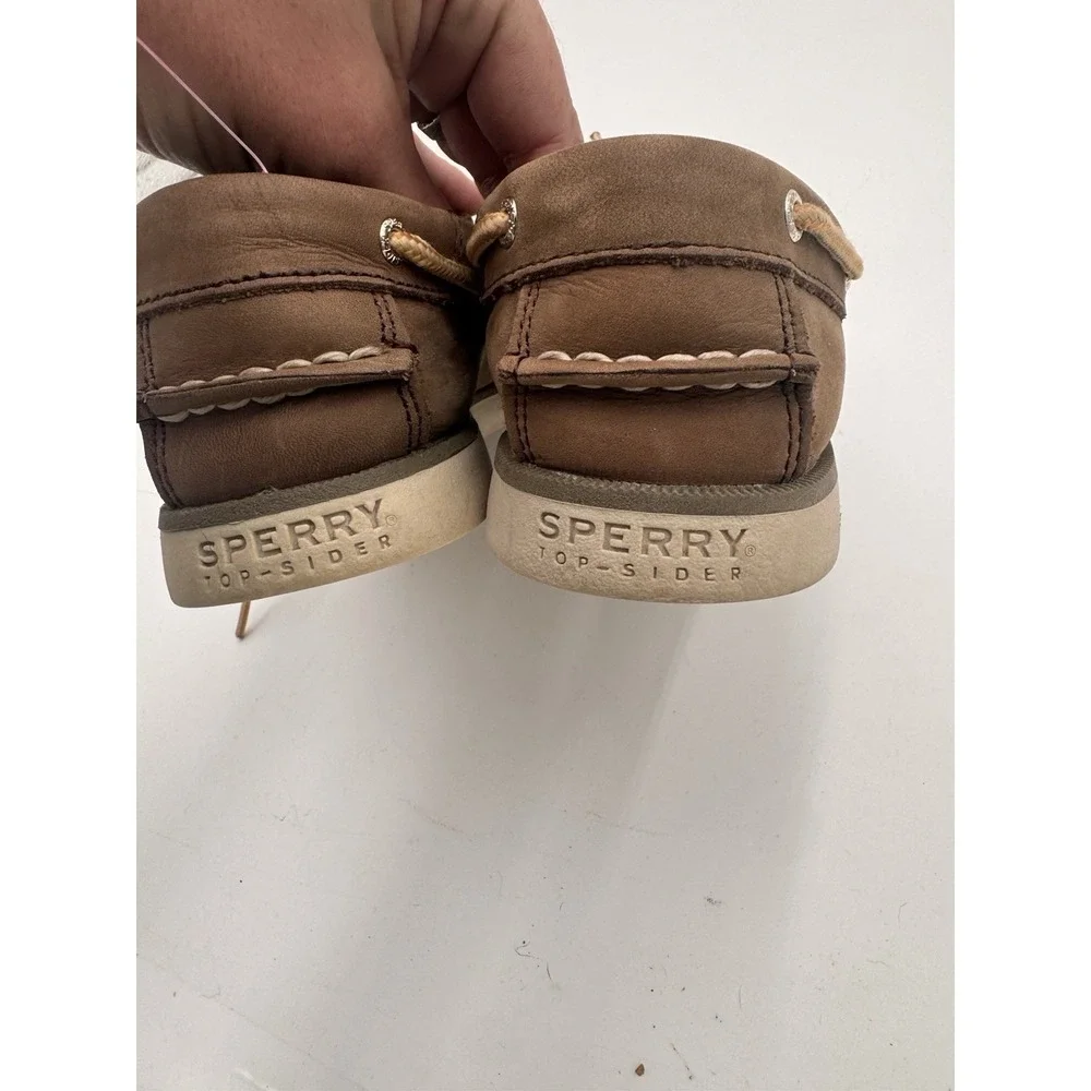 Sperry LANYARD BOYS Kids Leather Classic Boat Shoes Brown Sz 4M EUC Dress Shoes
